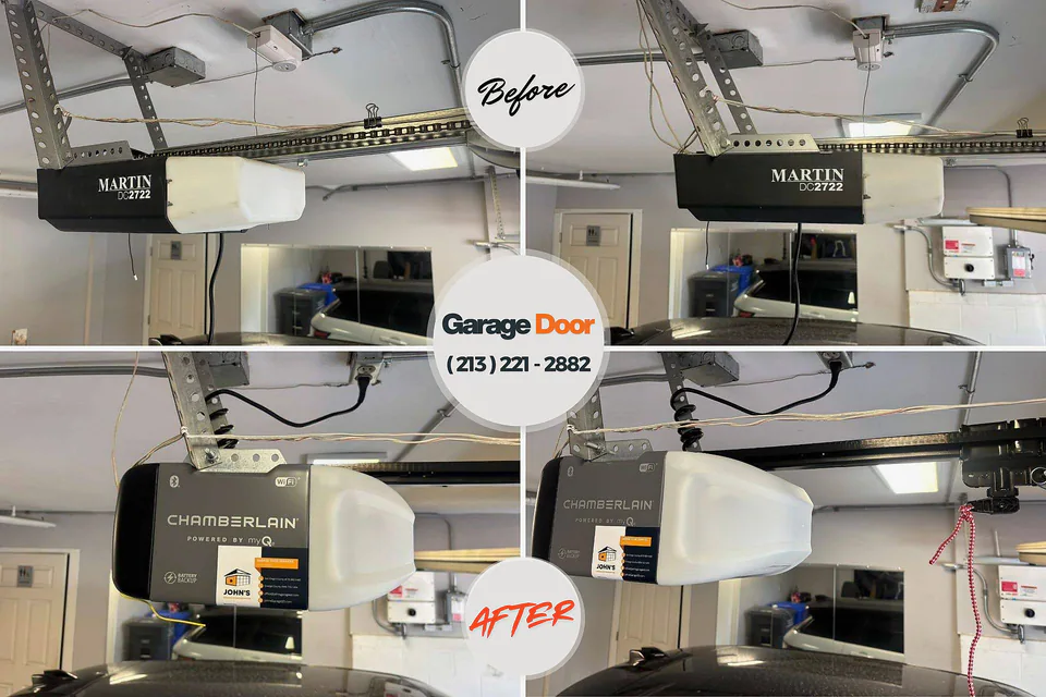 Before and after: Garage Door Emergency Repair Lake Cherokee, TX